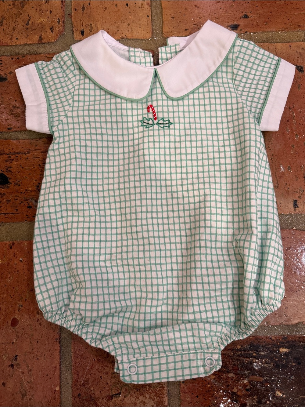 The Proper Peony Green Plaid Christmas Bubble Size 3 Months